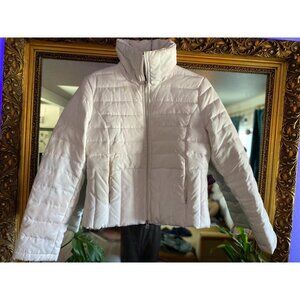 Kenneth Cole Reaction White Goose Down Puffer Jacket (Light Wear & Stains)
